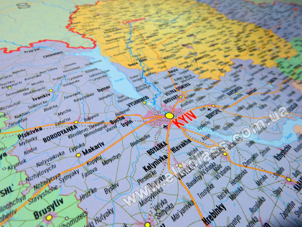 Мапа України англійською мовою